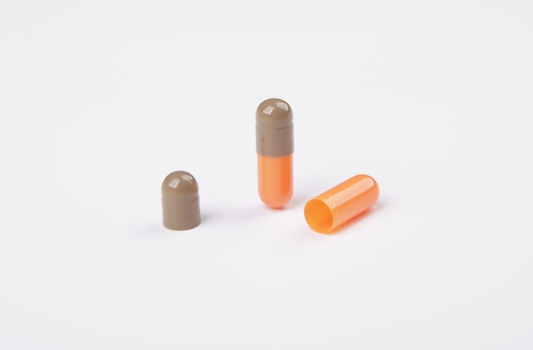 Hard gelatin capsule 0 gel capsule empty brown orange
