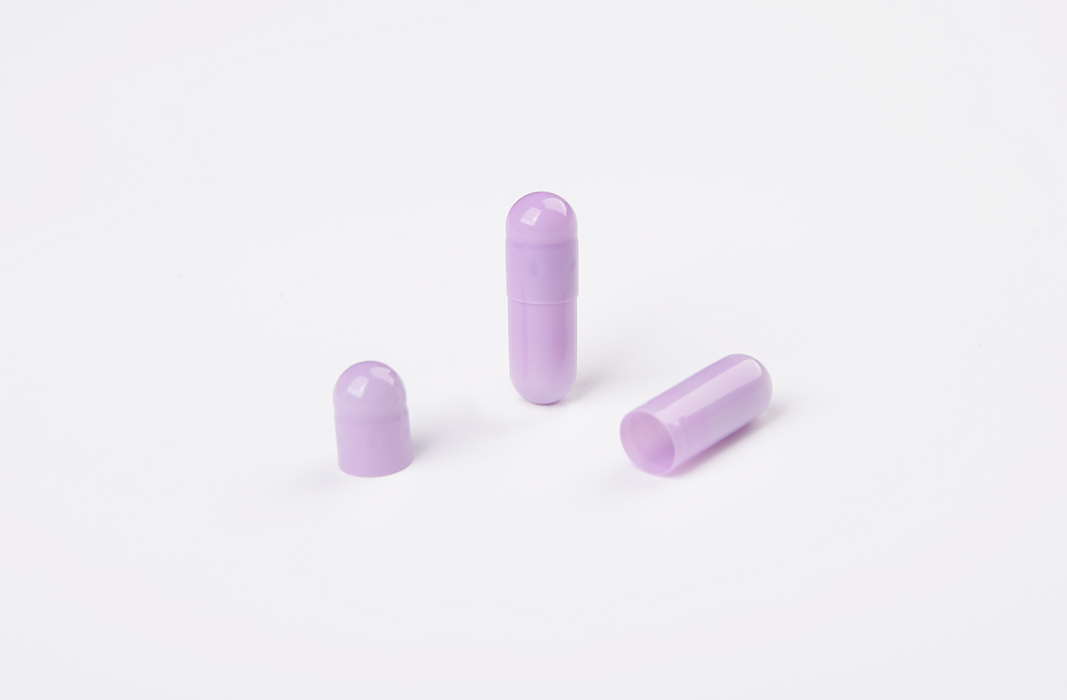 Hard gelatin capsule size 1 purple gel capsule empty